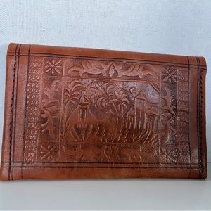 Handcrafted leather, embossed wallet